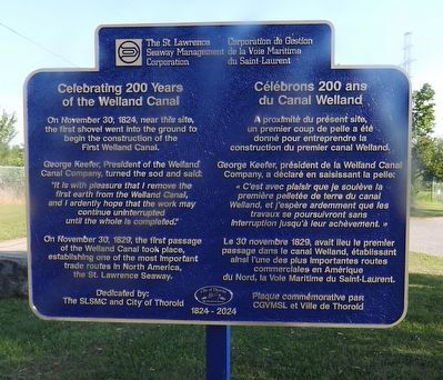 Celebrating 200 Years of the Welland Canal - Marker. Click for full size. Celebrating 200 Years of the Welland Canal - Marker image. Click for full size.