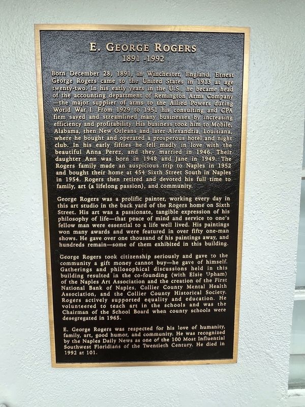 E. George Rogers 1891-1992 Marker. Click for full size. E. George Rogers 1891-1992 Marker image. Click for full size.