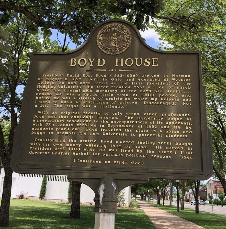 Boyd House Marker, Side One. Click for full size. Boyd House Marker, Side One image. Click for full size.