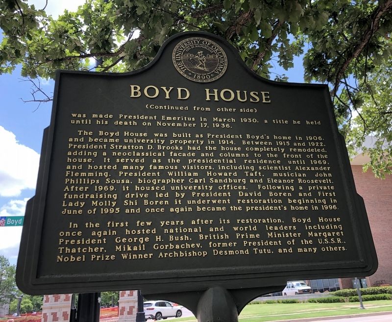 Boyd House Marker, Side Two. Click for full size. Boyd House Marker, Side Two image. Click for full size.