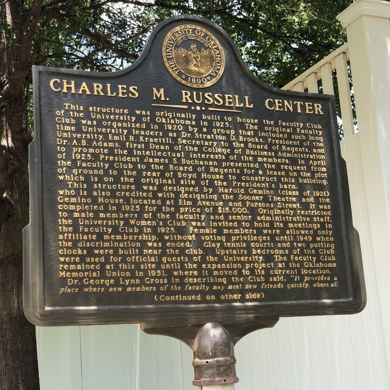 Charles M. Russell Center Marker, Side One image. Click for full size.