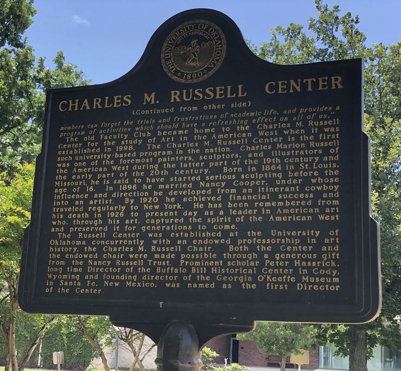 Charles M. Russell Center Marker, Side Two image. Click for full size.