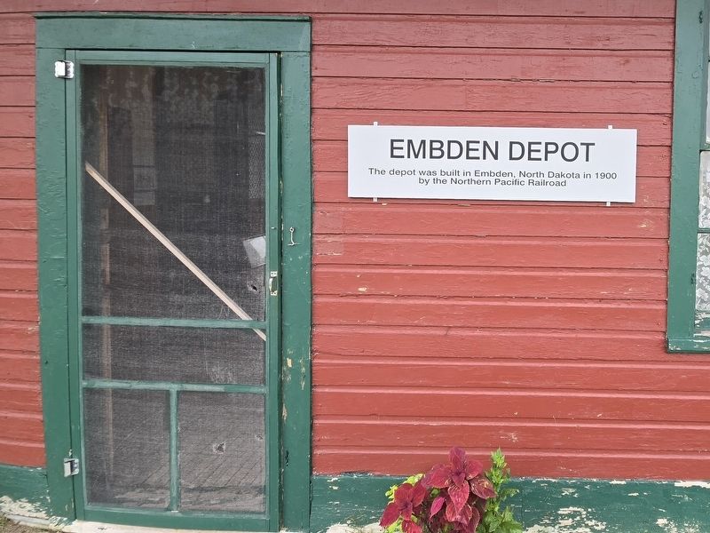 Embden Depot Sign near the entrance image. Click for full size.