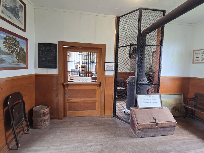 Embden Depot passenger waiting room and ticket office image. Click for full size.