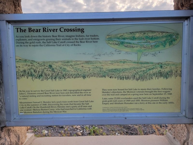 The Bear River Crossing Marker image. Click for full size.