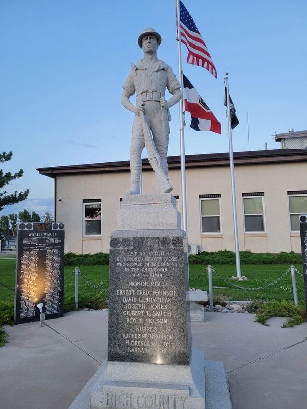 Rich County WWI Memorial Marker. Click for full size. Rich County WWI Memorial Marker image. Click for full size.