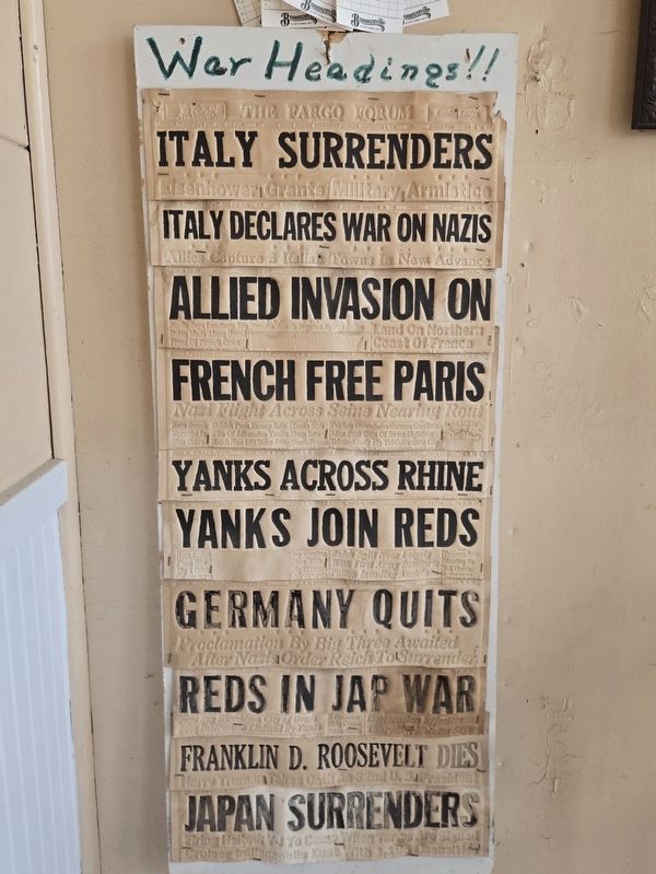 WWII headlines from the Fargo Forum image. Click for full size.