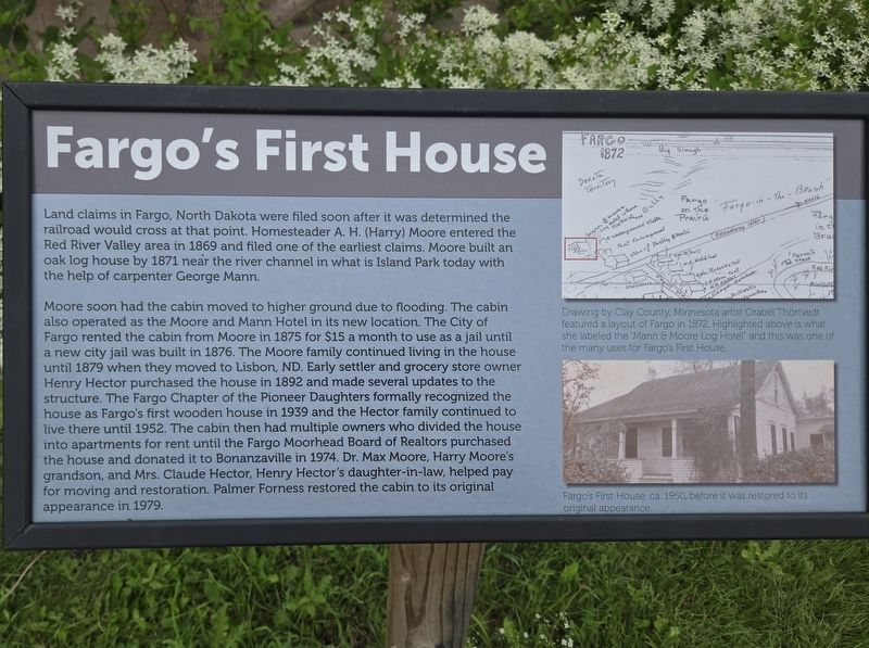 Fargo's First House Marker. Click for full size. Fargo's First House Marker image. Click for full size.