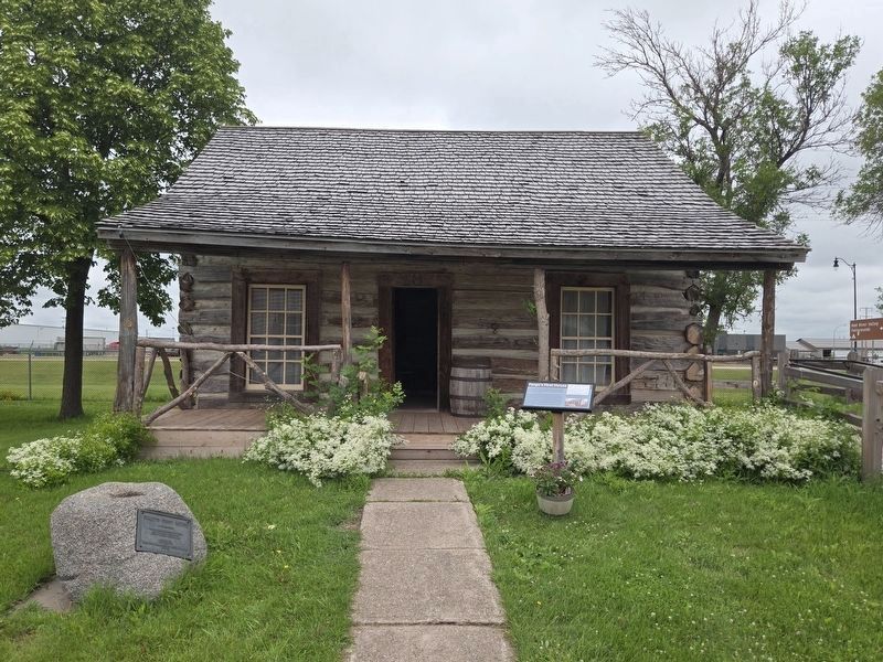 Fargo's First House. Marker to the right of the entrance way. Click for full size. Fargo's First House. Marker to the right of the entrance way image. Click for full size.