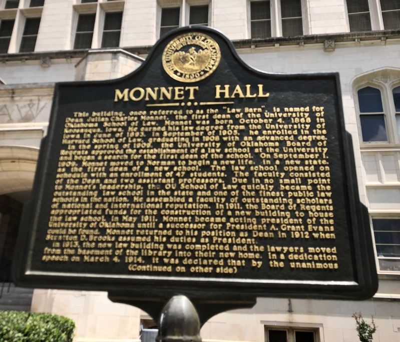 Monnet Hall Marker, Side One image. Click for full size.