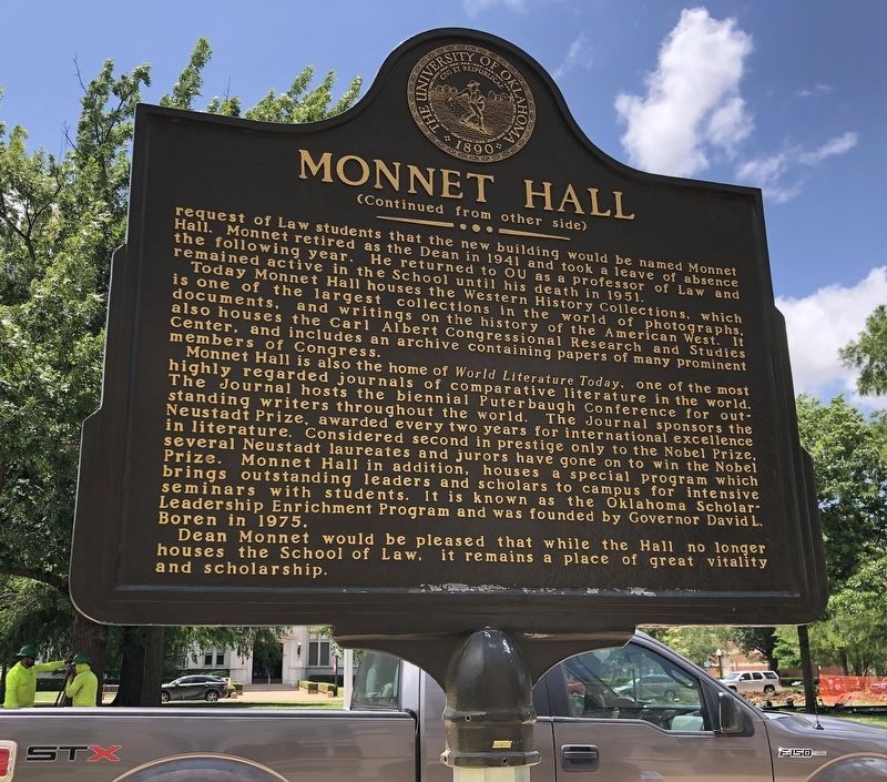 Monnet Hall Marker, Side Two image. Click for full size.