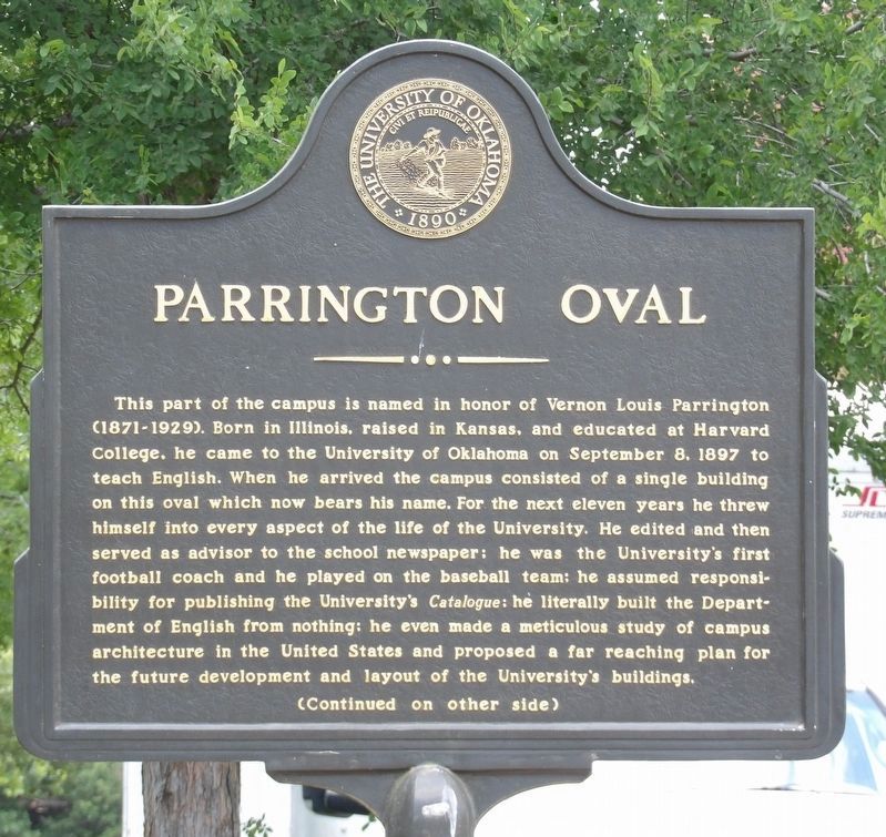 Parrington Oval Marker, Side One. Click for full size. Parrington Oval Marker, Side One image. Click for full size.
