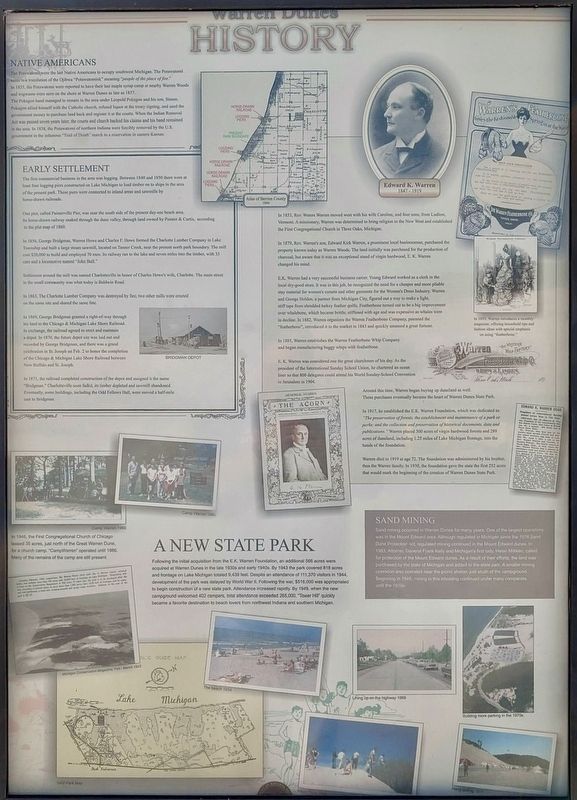 Warren Dunes History Marker. Click for full size. Warren Dunes History Marker image. Click for full size.