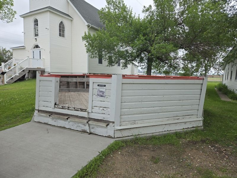 Buffalo Bandstand with attached marker next to South Pleasant Church. Click for full size. Buffalo Bandstand with attached marker next to South Pleasant Church image. Click for full size.