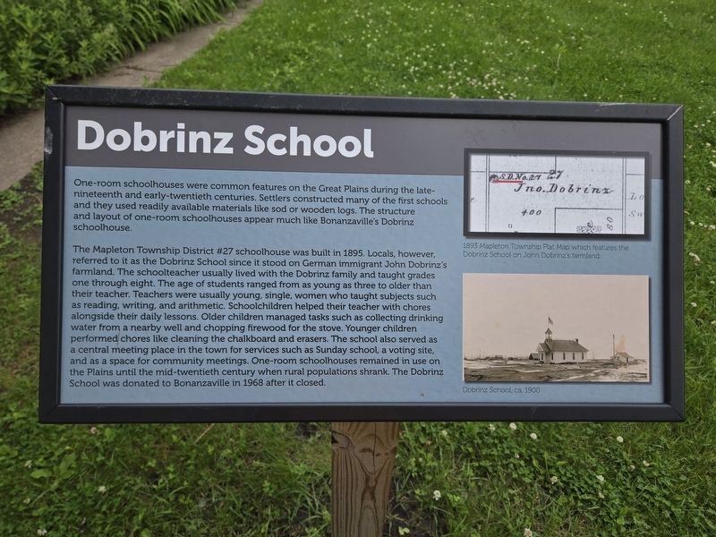 Dobrinz School Marker. Click for full size. Dobrinz School Marker image. Click for full size.