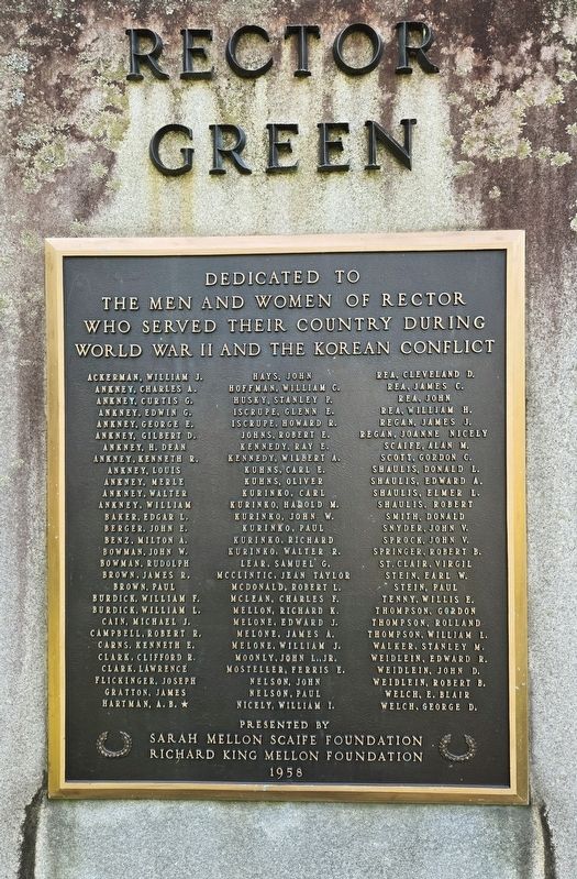 Rector Green Memorial. Click for full size. Rector Green Memorial image. Click for full size.