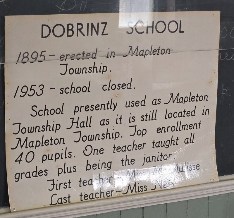 Dobrinz School information. Click for full size. Dobrinz School information image. Click for full size.