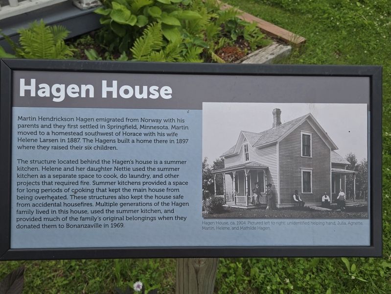 Hagen House Marker. Click for full size. Hagen House Marker image. Click for full size.