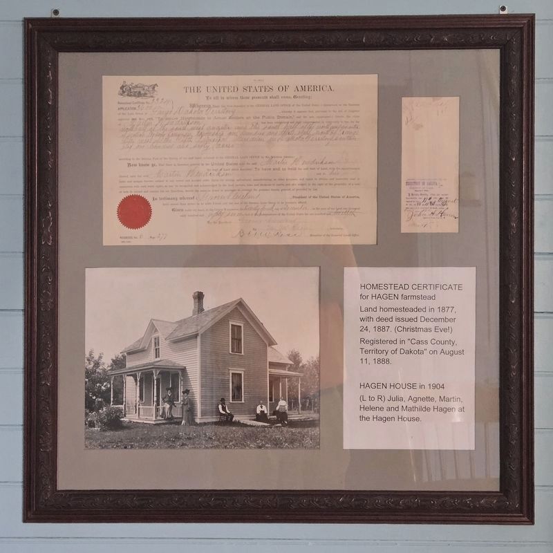 Framed Homestead Certificate for Martin Hendrickson. Click for full size. Framed Homestead Certificate for Martin Hendrickson image. Click for full size.