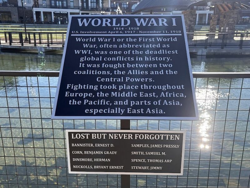 World War I Marker. Click for full size. World War I Marker image. Click for full size.