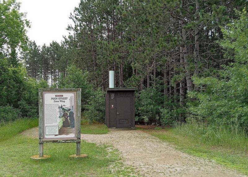 Welcome to Main Street, Crow Wing Marker at the north end of the town site trail. Click for full size. Welcome to Main Street, Crow Wing Marker at the north end of the town site trail image. Click for full size.