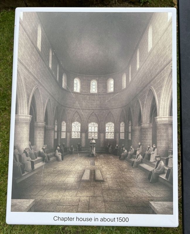 Chapter House in about 1500 image. Click for full size.