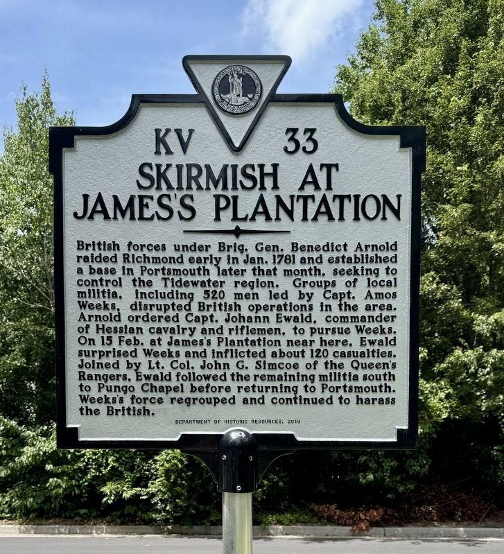 Skirmish at James�s Plantation Marker image. Click for full size.