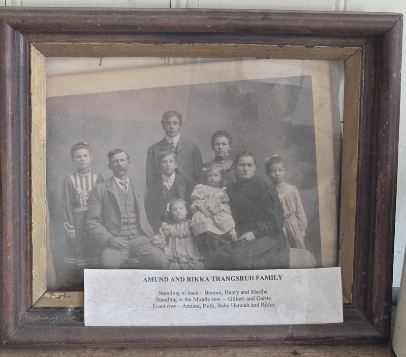 Framed photo of Amund and Rikka Trangsrud Family. Click for full size. Framed photo of Amund and Rikka Trangsrud Family image. Click for full size.