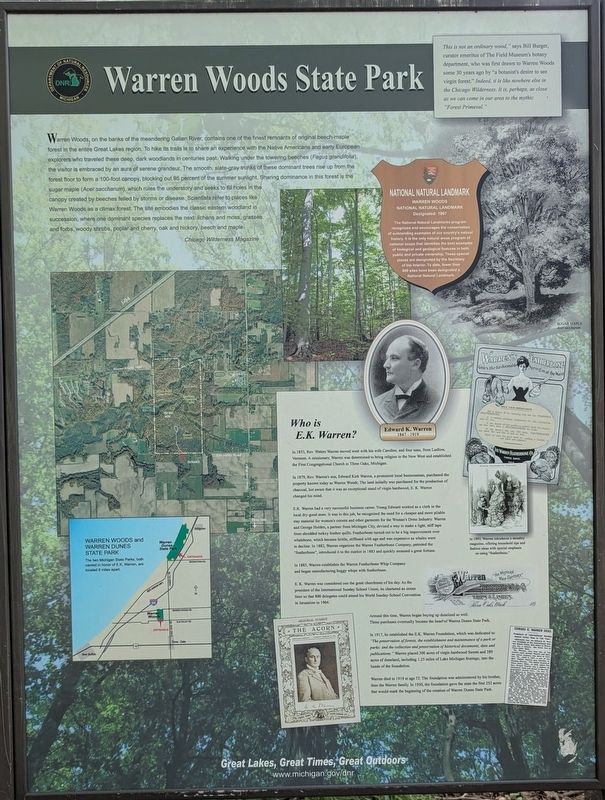Warren Woods State Park Marker. Click for full size. Warren Woods State Park Marker image. Click for full size.