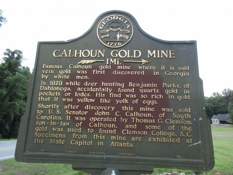 Calhoun Gold Mine Marker image. Click for full size.