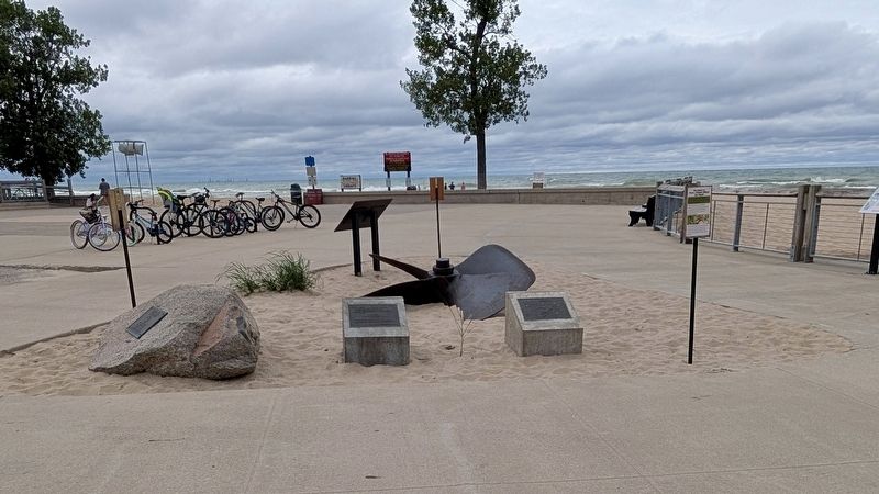 The Wreck of the J.D. Marshall Marker in context. Click for full size. The Wreck of the J.D. Marshall Marker in context image. Click for full size.