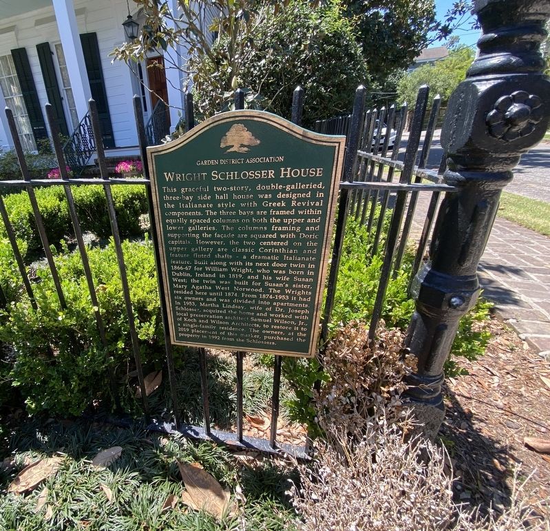wright Schlosser House Marker image. Click for full size.