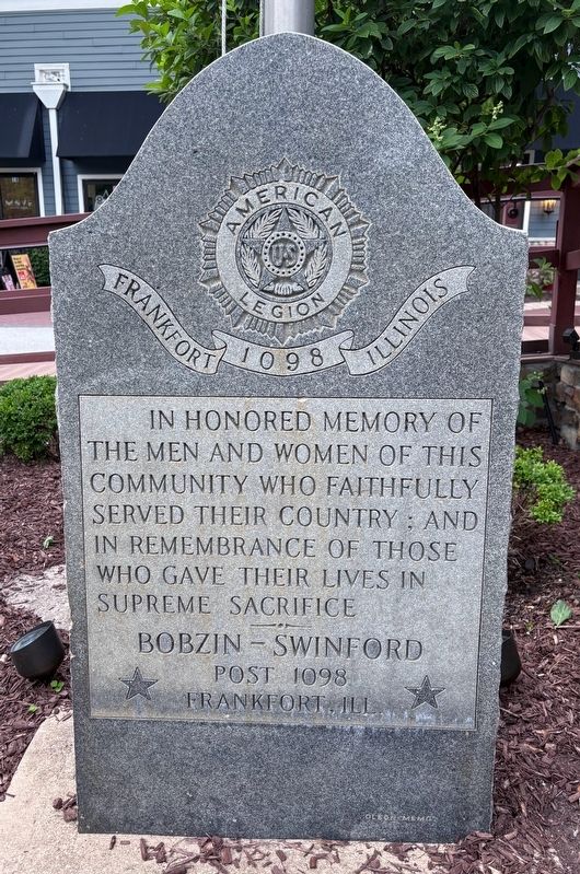 Frankfort Veterans Memorial Marker. Click for full size. Frankfort Veterans Memorial Marker image. Click for full size.