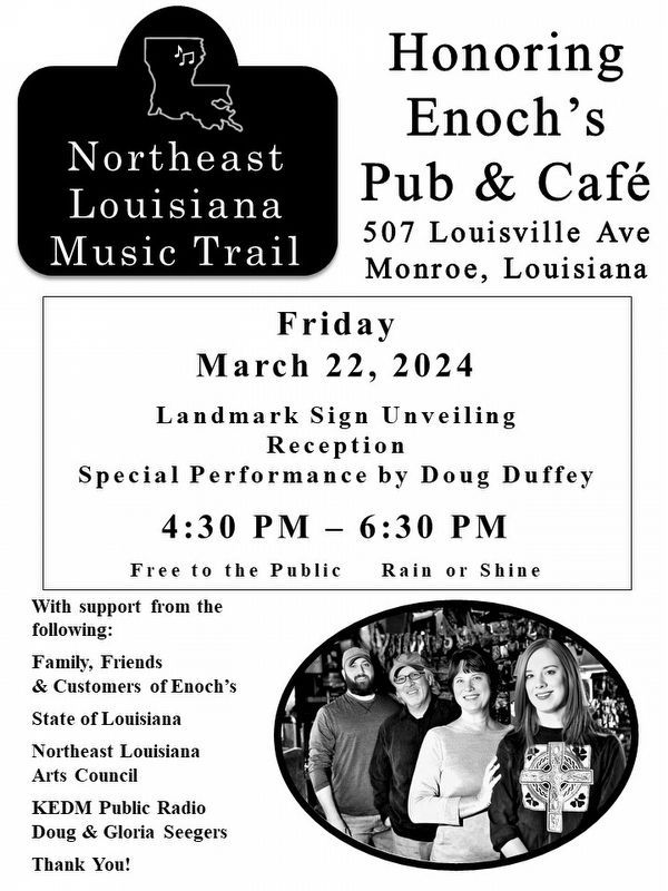 Enoch's Pub & Cafι Marker. Click for full size. Enoch's Pub & Cafι Marker image. Click for full size.
