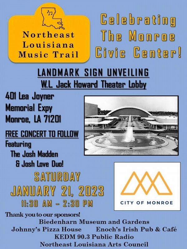 The Monroe Civic Center Arena Marker. Click for full size. The Monroe Civic Center Arena Marker image. Click for full size.