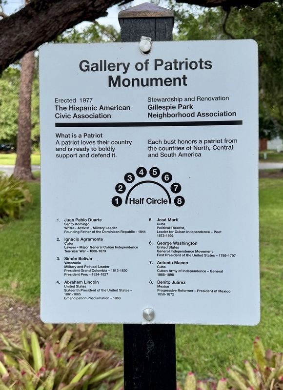 Gallery of Patriots Monument Marker (Half Circle) image. Click for full size.