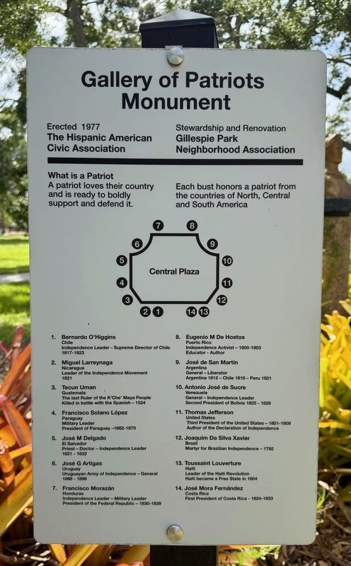 Gallery of Patriots Monument (Central Plaza). Click for full size. Gallery of Patriots Monument (Central Plaza) image. Click for full size.