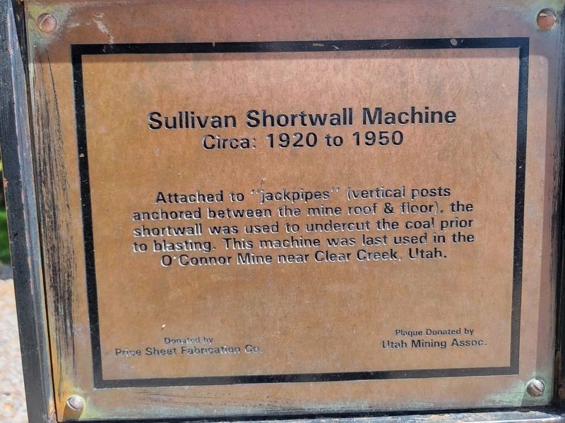 Sullivan Shortwall Machine Marker. Click for full size. Sullivan Shortwall Machine Marker image. Click for full size.