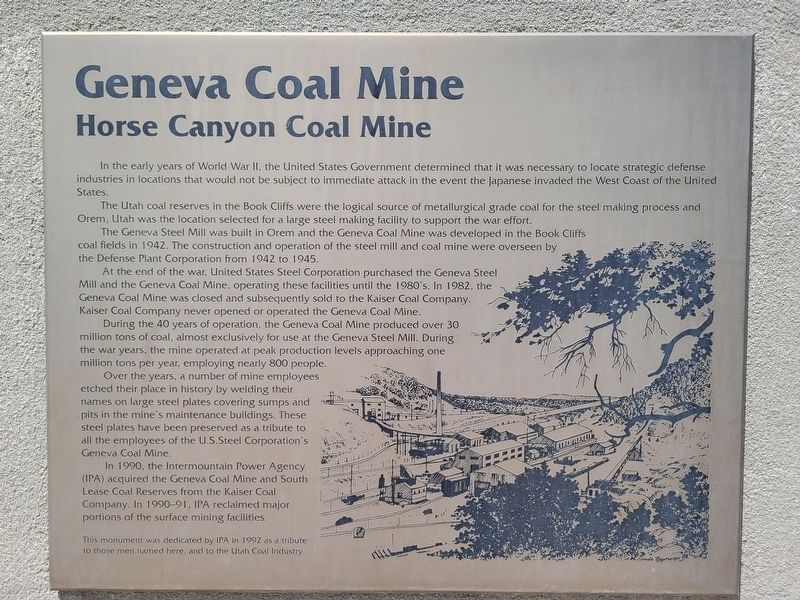 Geneva Coal Mine Marker. Click for full size. Geneva Coal Mine Marker image. Click for full size.