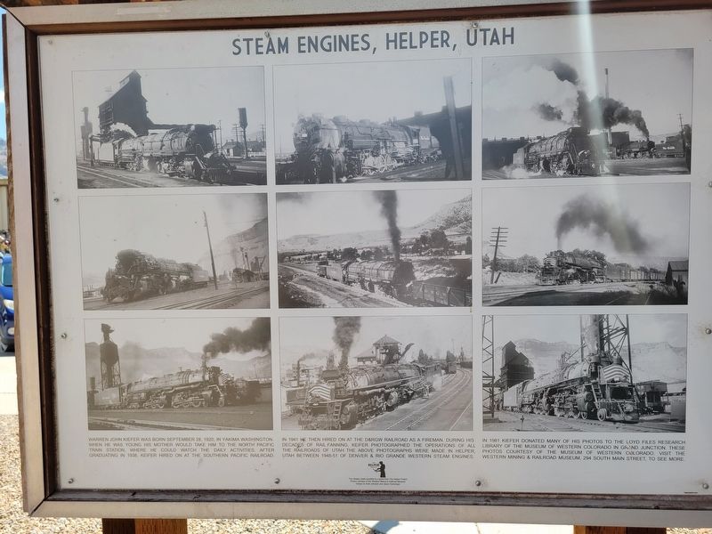 Steam Engines, Helper, UTah side of marker. Click for full size. Steam Engines, Helper, UTah side of marker image. Click for full size.