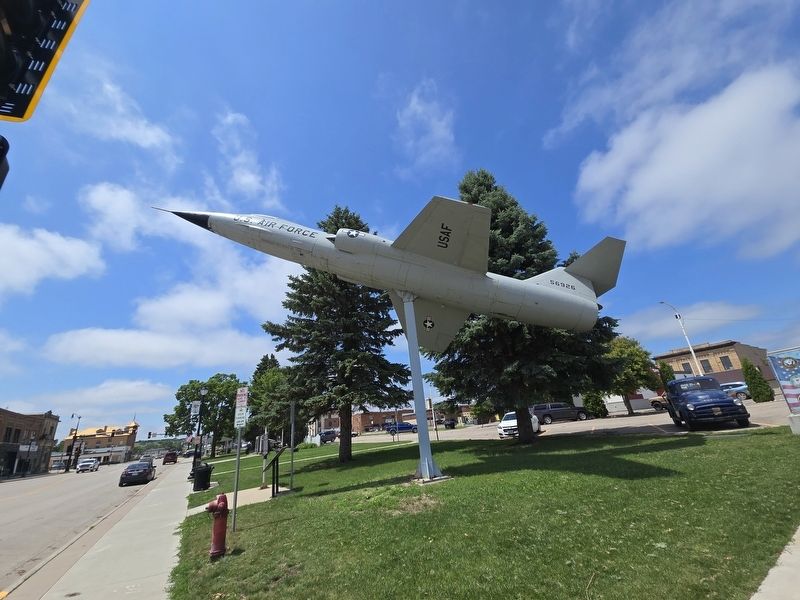 Side view of The 164th Infantry Memorial Highway marker looking west on Main Street East. Click for full size. Side view of The 164th Infantry Memorial Highway marker looking west on Main Street East image. Click for full size.