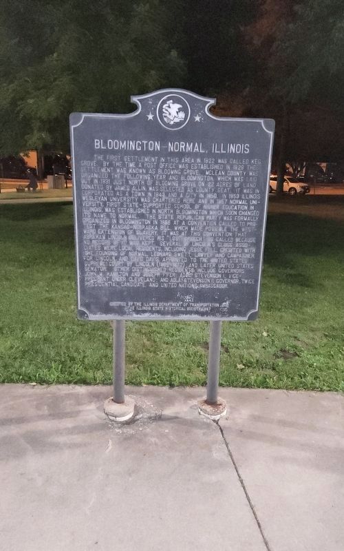 Bloomington-Normal, Illinois Marker. Click for full size. Bloomington-Normal, Illinois Marker image. Click for full size.