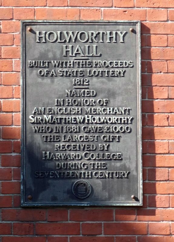 Holworthy Hall Marker. Click for full size. Holworthy Hall Marker image. Click for full size.