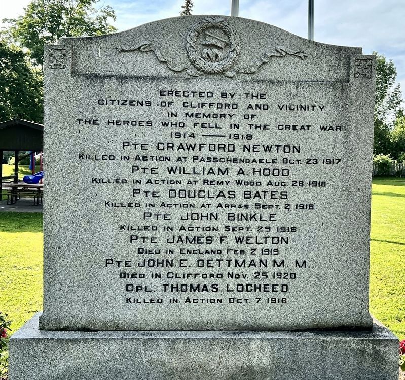 Clifford Cenotaph [south side] image. Click for full size.