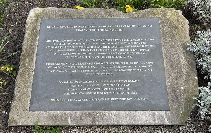 Dalton-in-Furness Fair Marker. Click for full size. Dalton-in-Furness Fair Marker image. Click for full size.