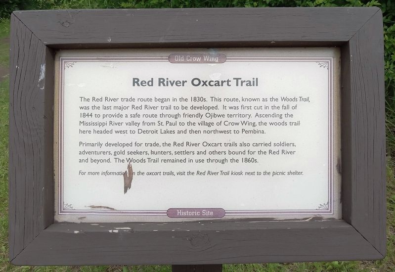 Red River Oxcart Trail Marker. Click for full size. Red River Oxcart Trail Marker image. Click for full size.
