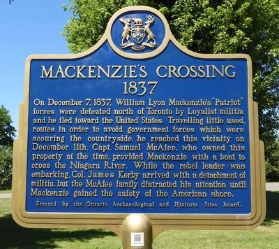 Mackenzie's Crossing 1837 - Marker image. Click for full size.