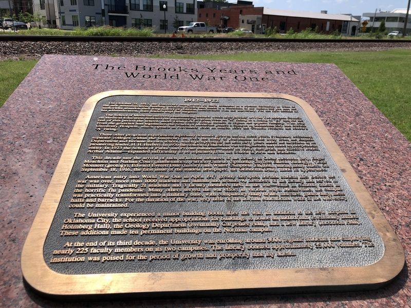The Brooks Years and World War One Marker. Click for full size. The Brooks Years and World War One Marker image. Click for full size.