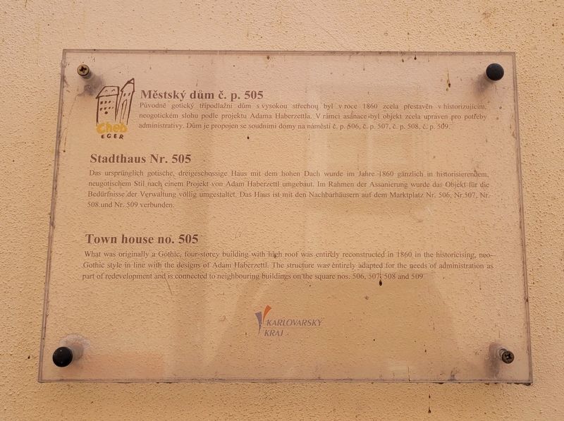 Městsk� dům č. p. 505 / Town house no. 505 Marker image. Click for full size.