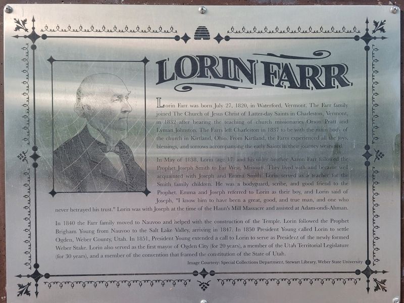 Lorin Farr marker. Click for full size. Lorin Farr marker image. Click for full size.